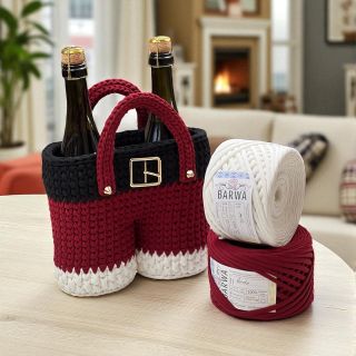 🧶 Nová sada na háčkování! Uháčkuj si vánoční tašku na víno nebo šampaňské 🎅 Špagáty BARWA, jednoduchý video návod a...